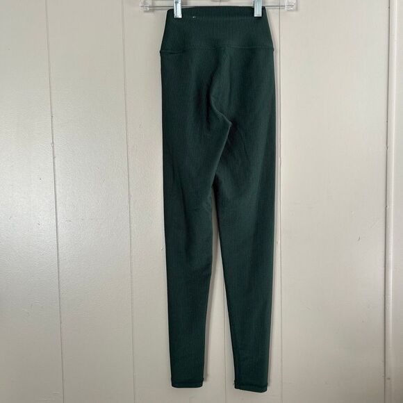 Aerie OFFLINE Real Me Ribbed Crossover High Rise Leggings XS Dark Green - Picture 2 of 9